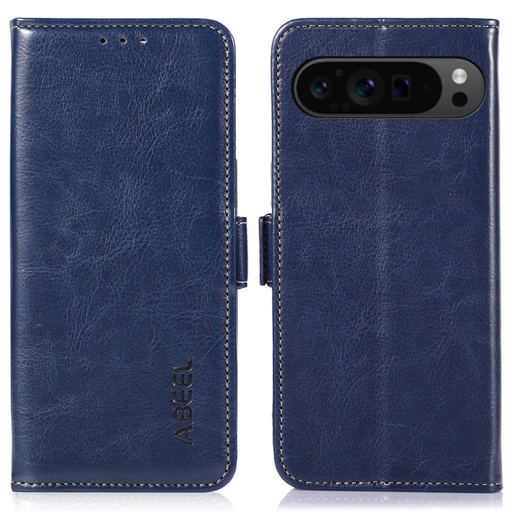 ABEEL For Google Pixel 9 Pro Crazy Horse Texture Wallet Case PU Leather Folio Phone Cover ABEEL For Google Pixel 9 Pro Crazy Horse Texture Wallet Case PU Leather Folio Phone Cover